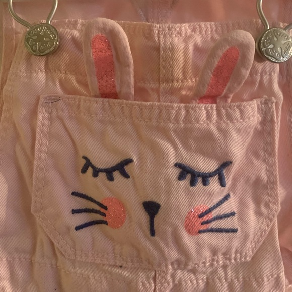 Oshkosh Bgosh Pink Bunny Dress Overalls Toddler Girl 2T - Picture 2 of 11